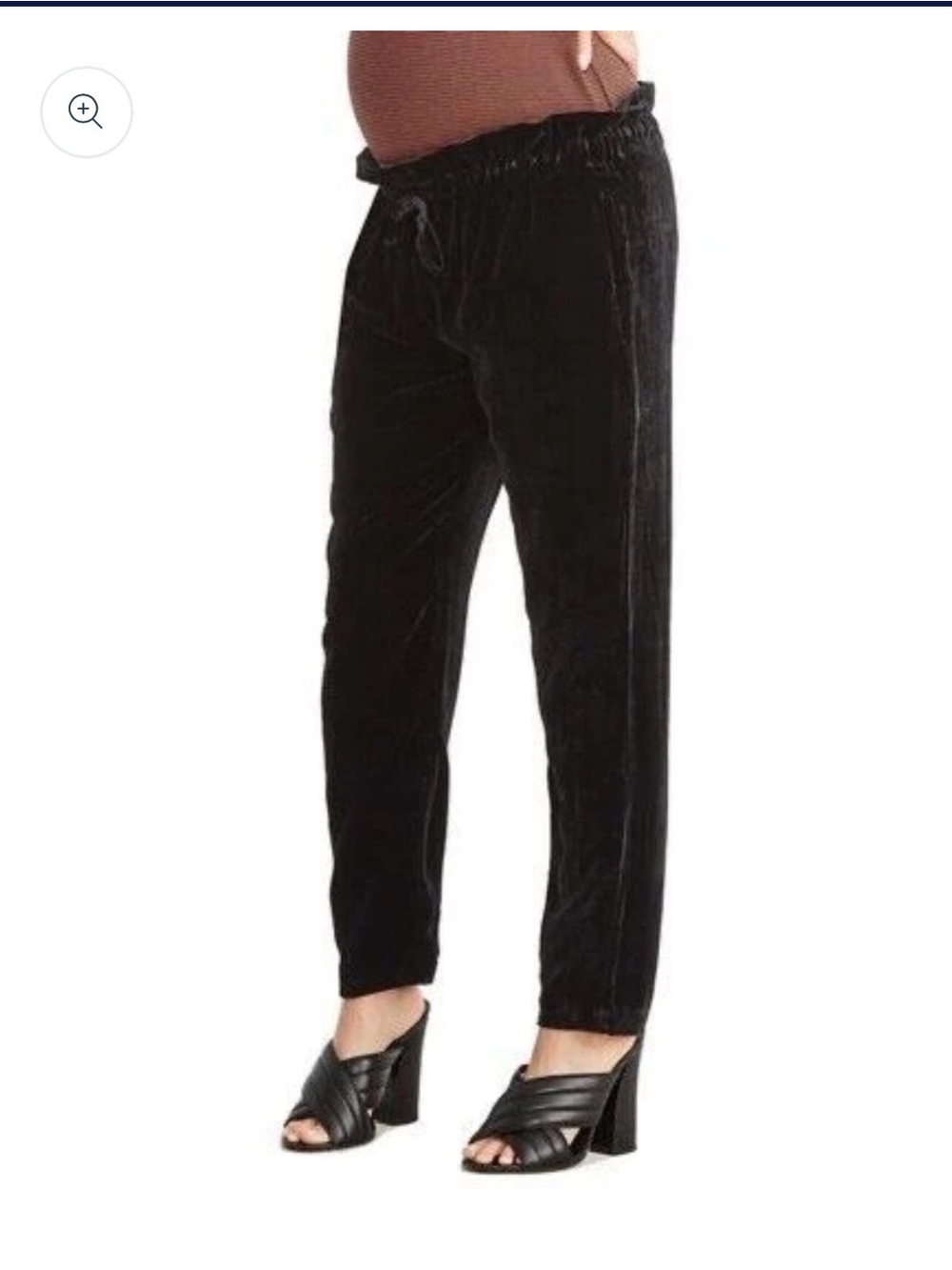 Hatch Maternity Velvet crop paper bag pants sz M (2)